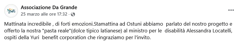 POST Facebook associazionedagrande